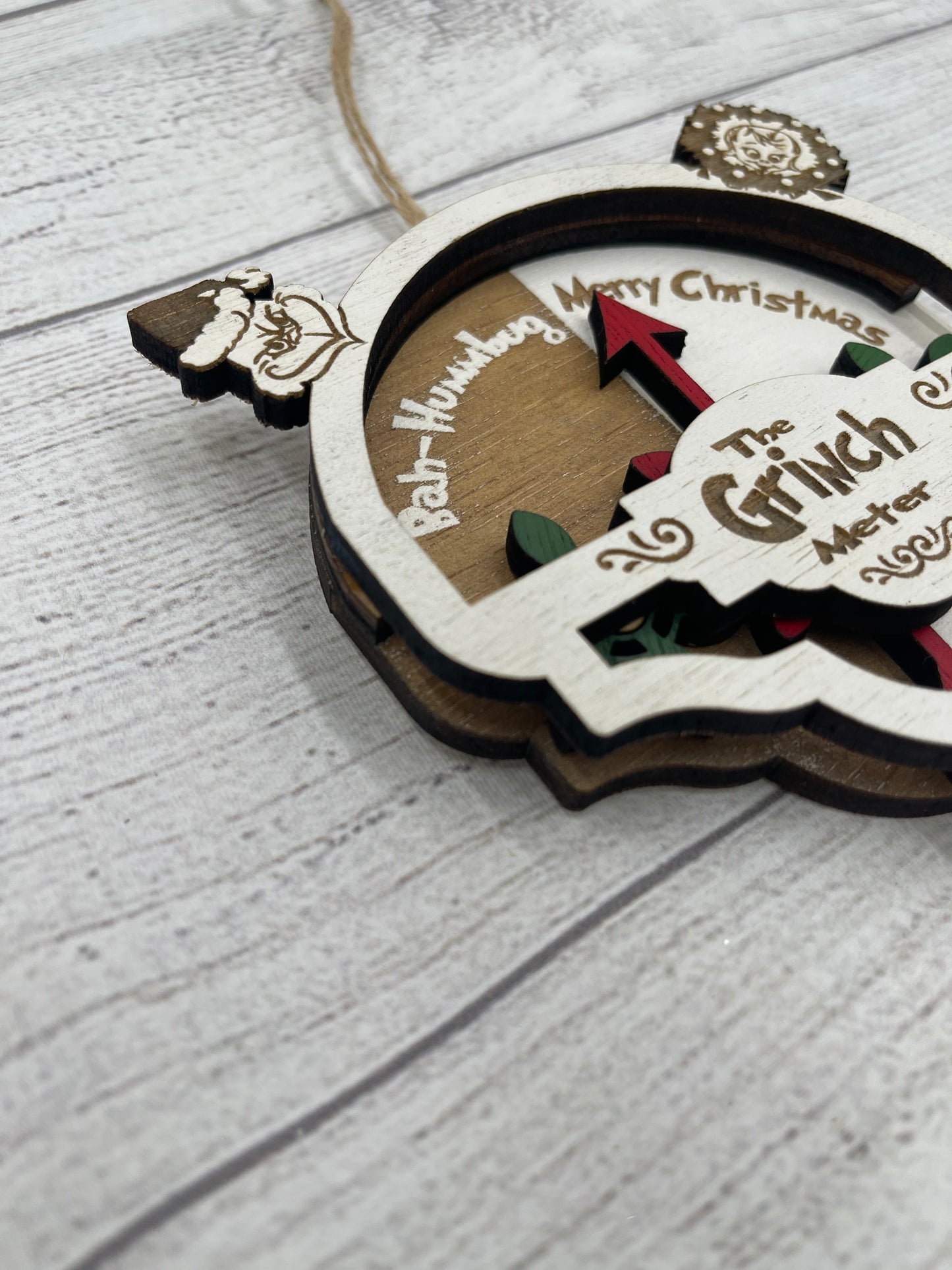 The Grinch Meter - Moveable Christmas Ornament with Cindy Lou Who