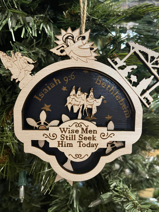 Wise Men Still Seek Him Moving Nativity Religious Christmas Ornament