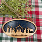 Oval Christmas Nativity Manger Scene Religious Wood Ornament - For Unto Us a Child is Born