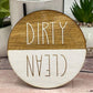 DIRTY CLEAN DISHWASHER MAGNET - Two Tone - Magnetic Dishwasher Sign