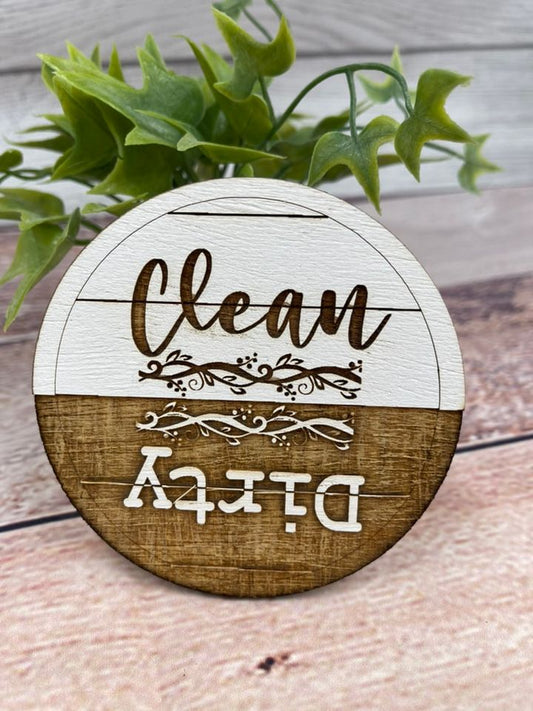 DIRYT CLEAN DISHWASHER Magnet - Farmhouse Inspired Two Tone