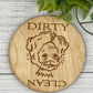 DISHWASHER MAGNET - Reversible Face - Princess & Old Lady Optical Illusion - Clean Dirty Kitchen Sign