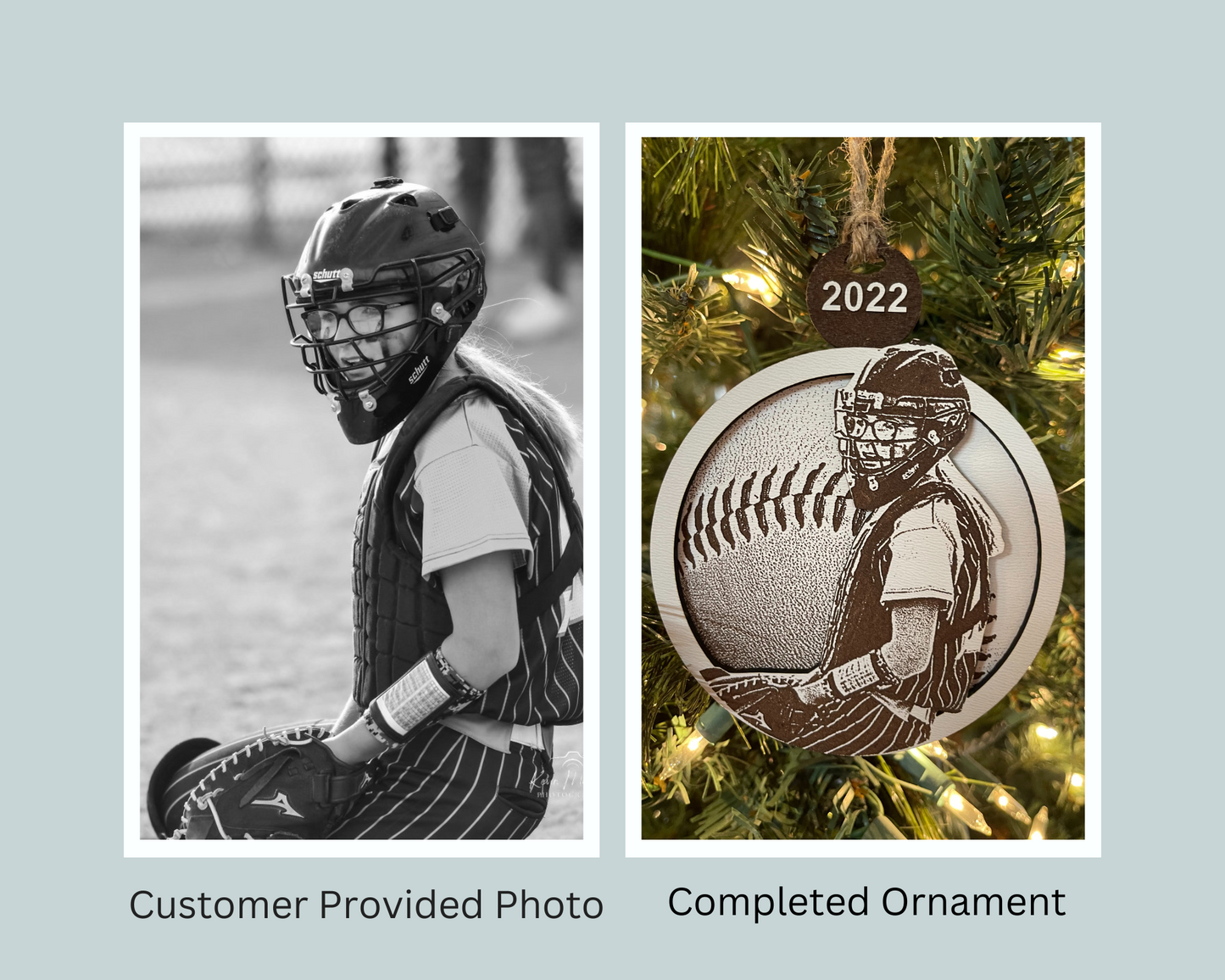 Kids Sports Custom Photo Ornament - Youth Sports Photo Ornament - Personalized!